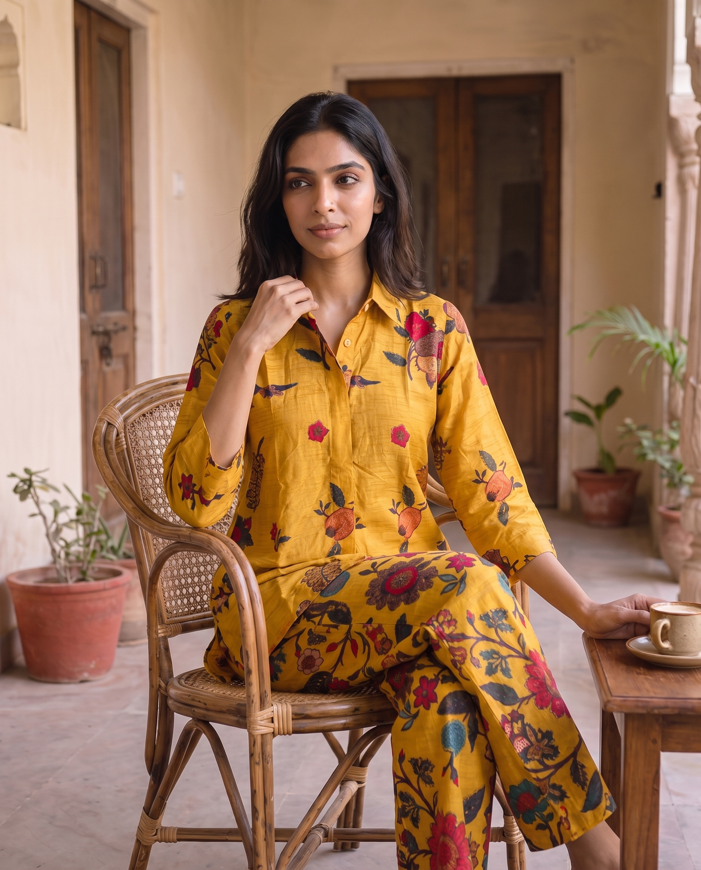 Tuscany Mustard Botanical Co-ord Set