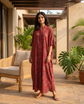 VIVIENNE CRIMSON KAFTAN DRESS