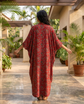 VIVIENNE CRIMSON KAFTAN DRESS