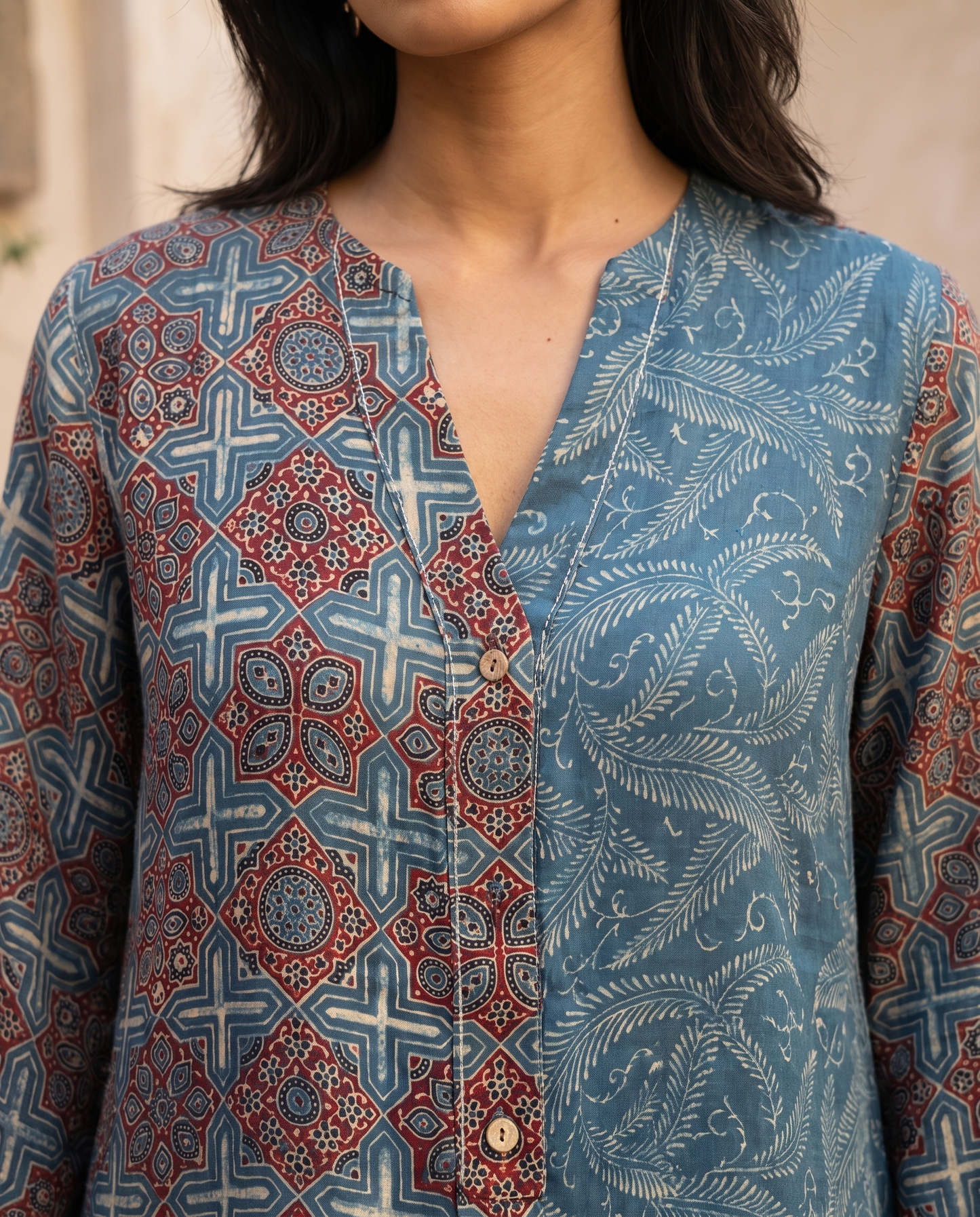 IBIZA TEAL MIXED PRINT DRESS