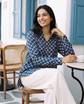 Capri Navy Scallop Shirt
