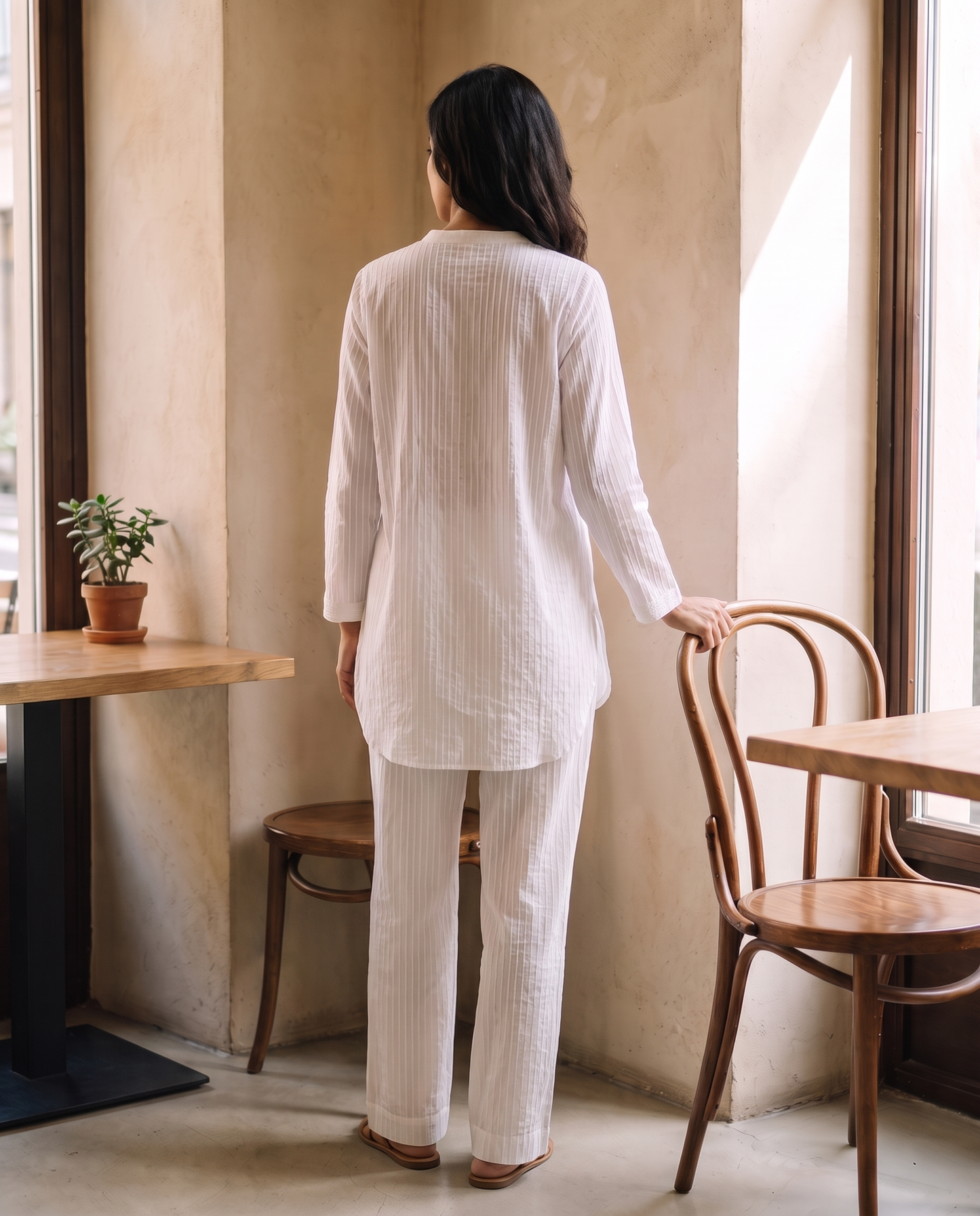 Vienna White Pintuck Co-ord Set