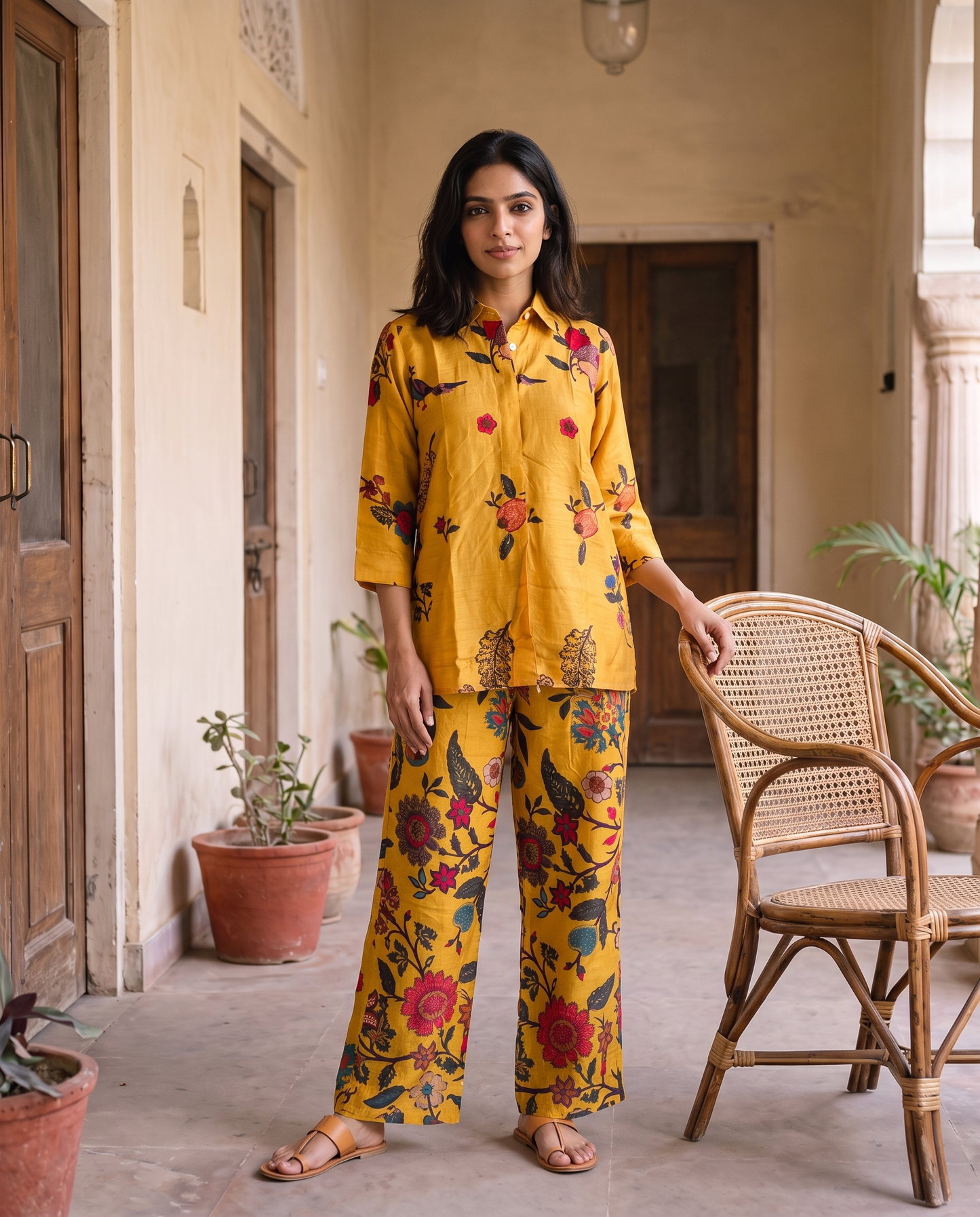 Tuscany Mustard Botanical Co-ord Set