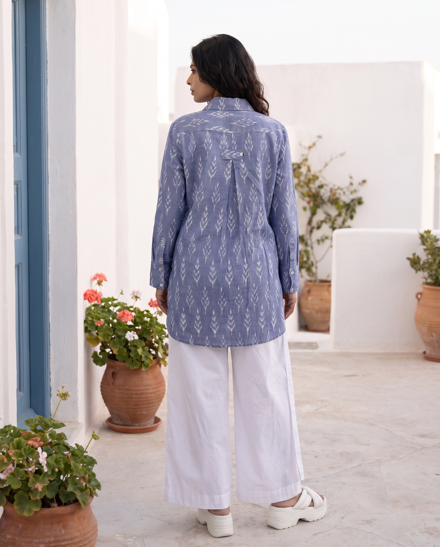 Santorini Blue Ikat Co-ord Set