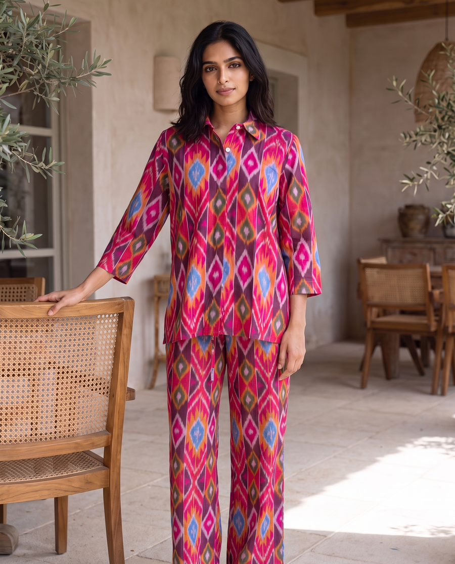 Palermo Fuchsia Ikat Co-ord Set