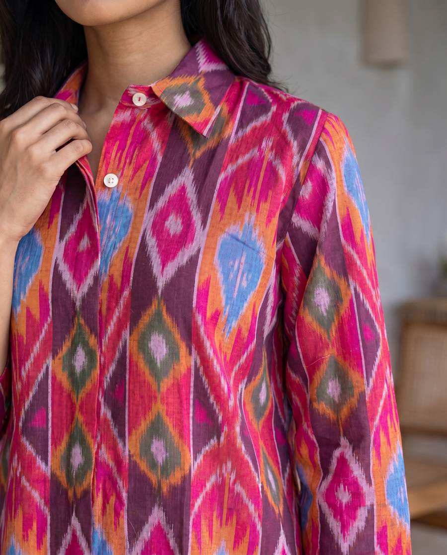 Palermo Fuchsia Ikat Co-ord Set