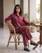 Verona Crimson Ikat Co-ord Set