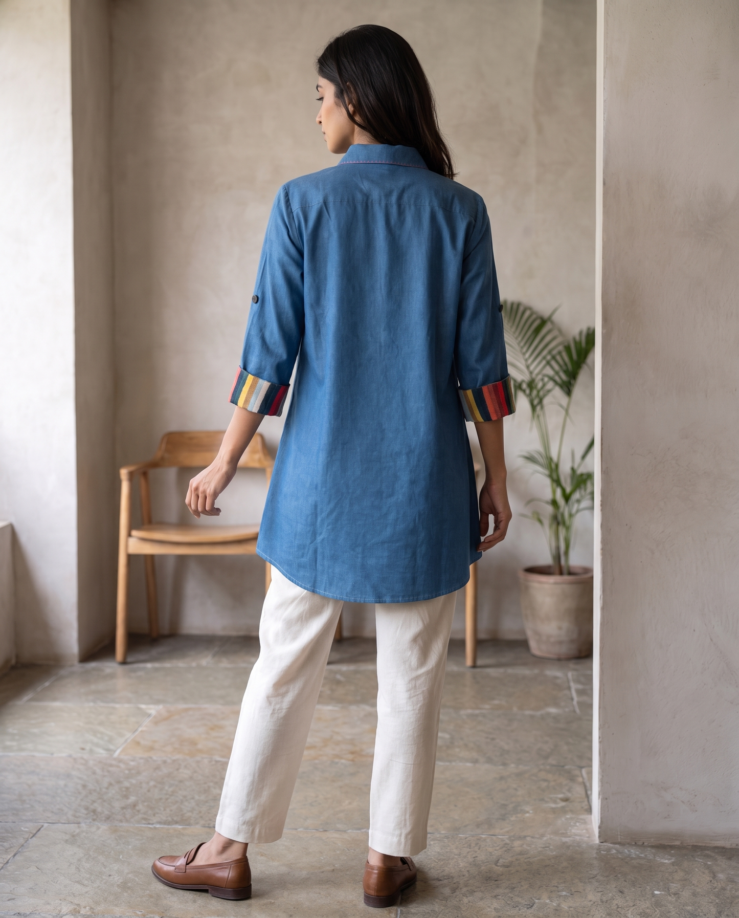 Como Denim Cuff Tunic