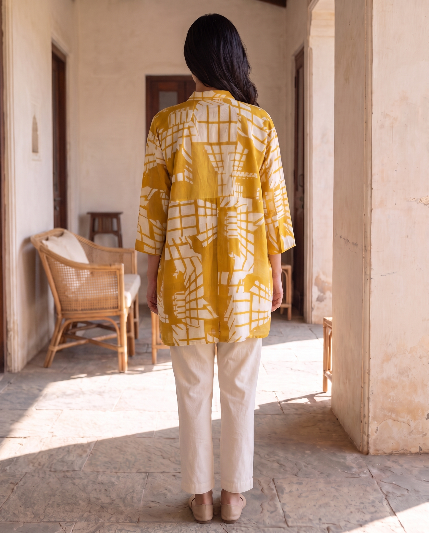 Siena Ochre Abstract Tunic