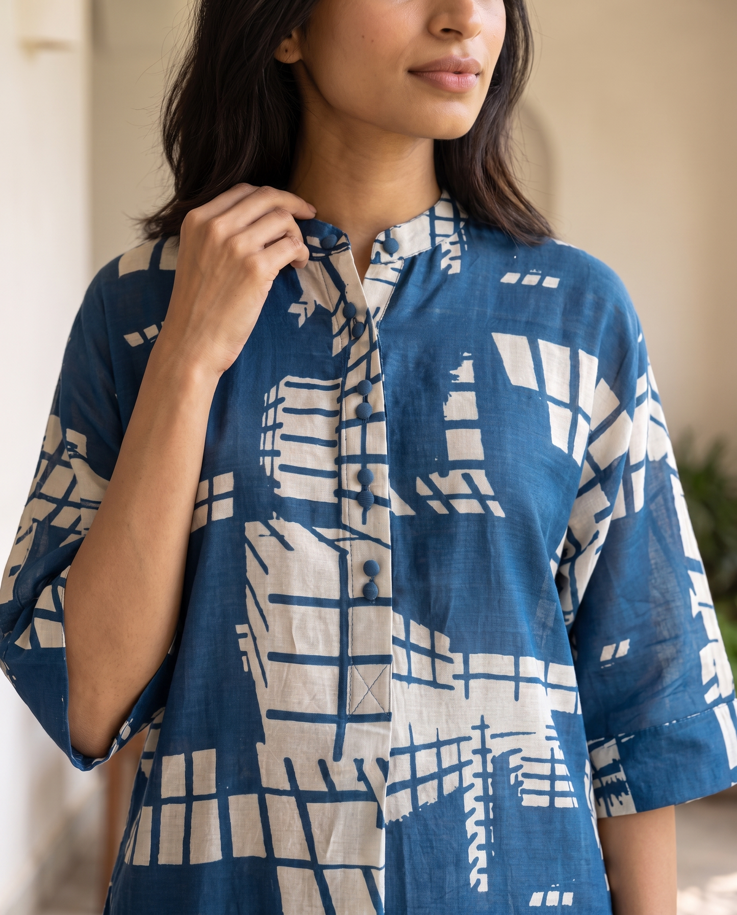 Naxos Cobalt Geometric Tunic