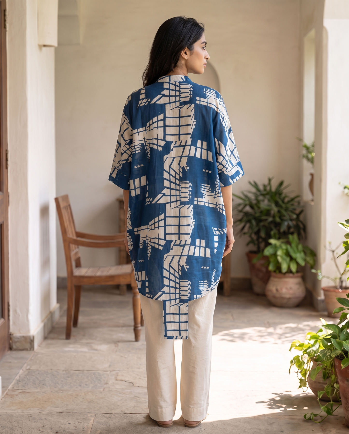 Naxos Cobalt Geometric Tunic
