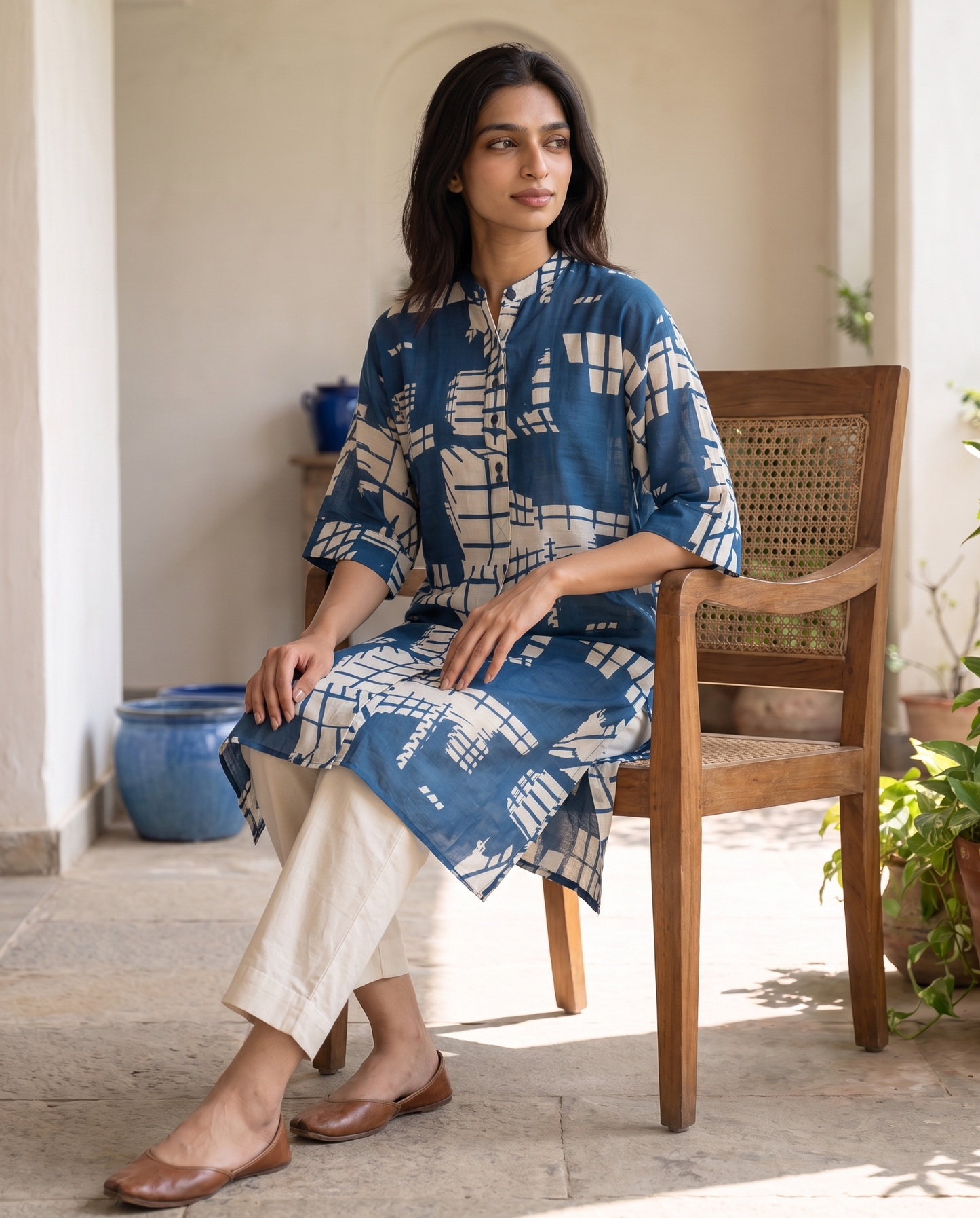 Naxos Cobalt Geometric Tunic