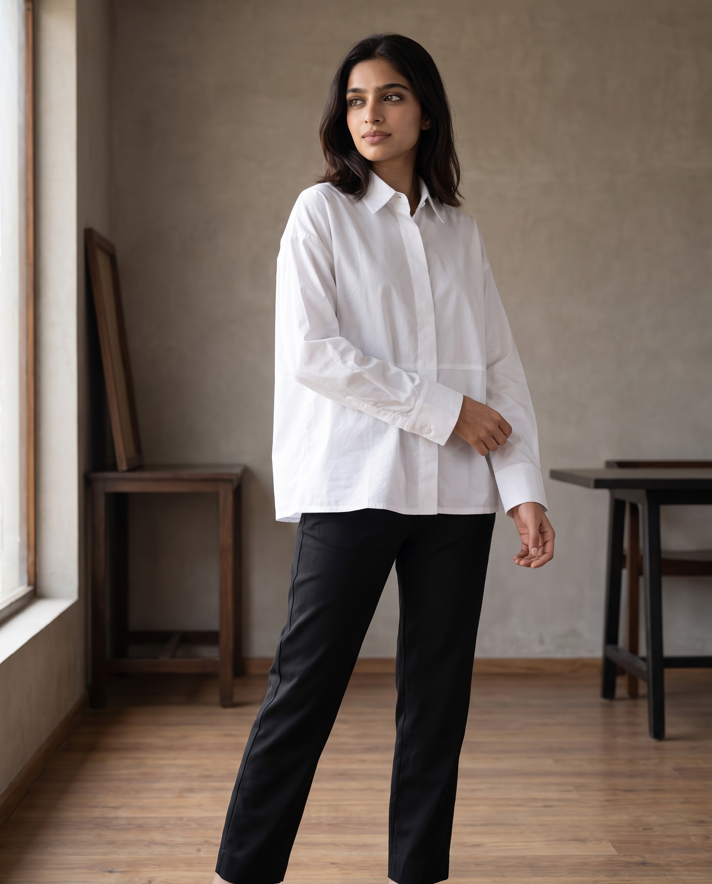Vienna White Poplin Shirt
