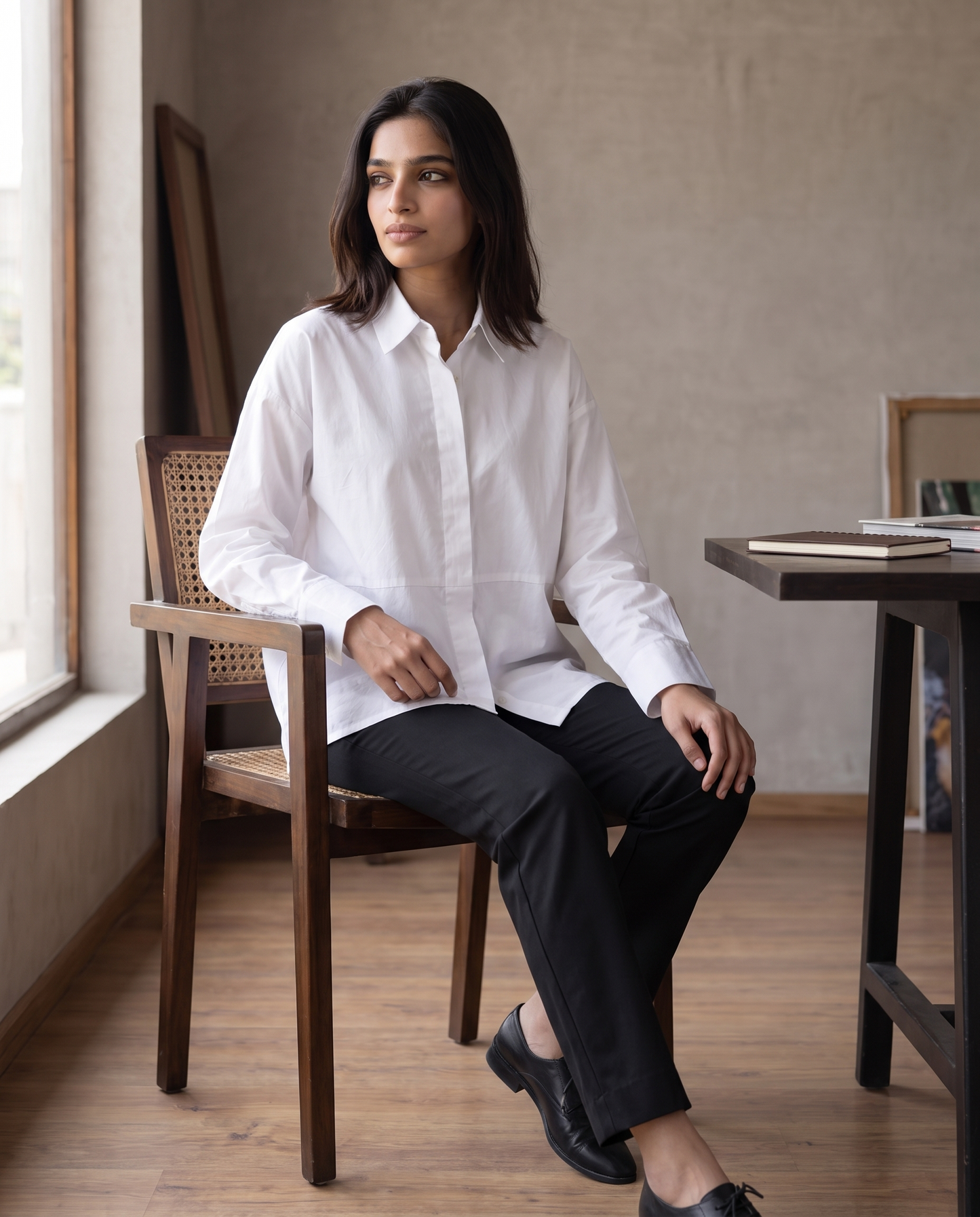 Vienna White Poplin Shirt