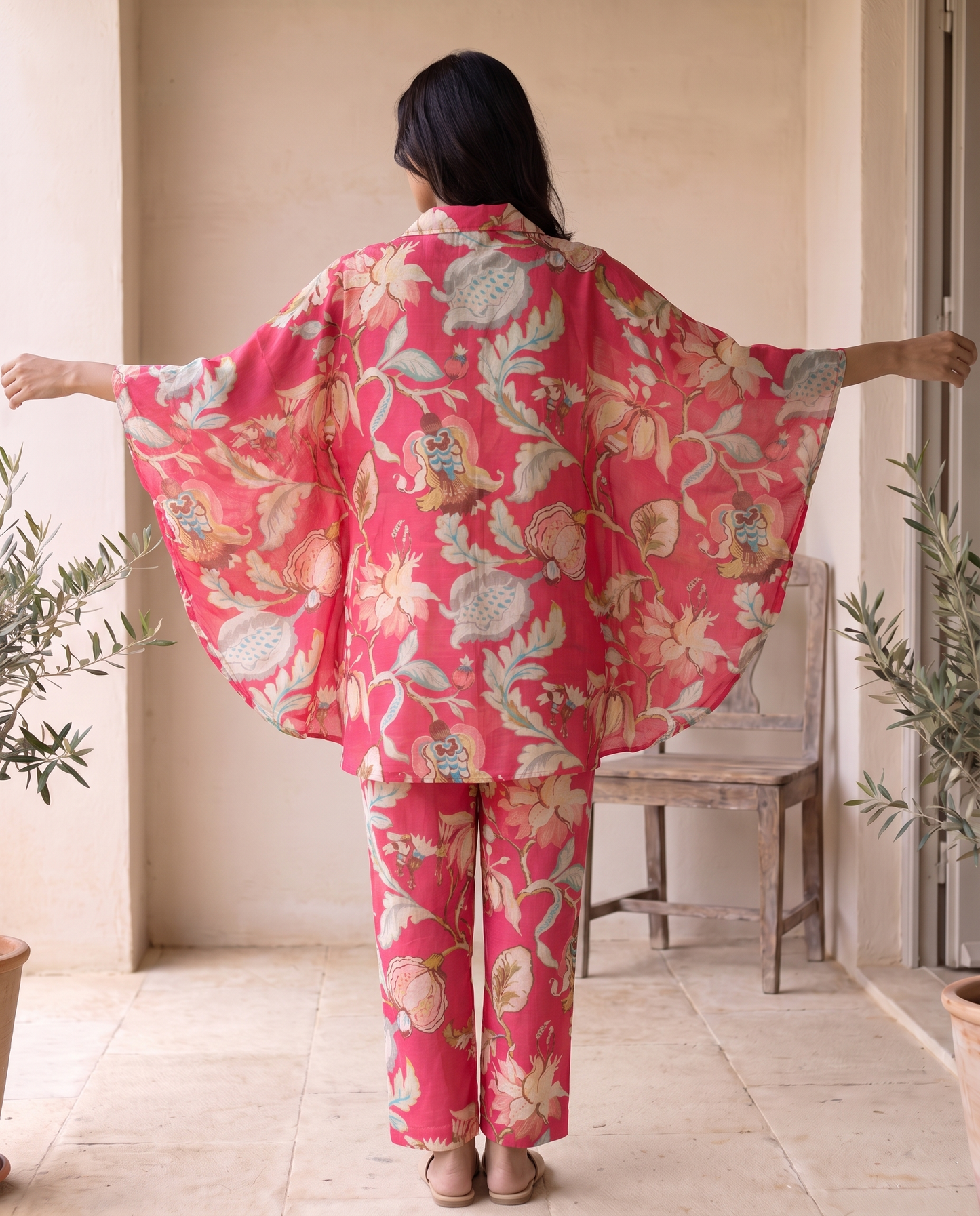 Amalfi Raspberry Botanical Co-ord Set