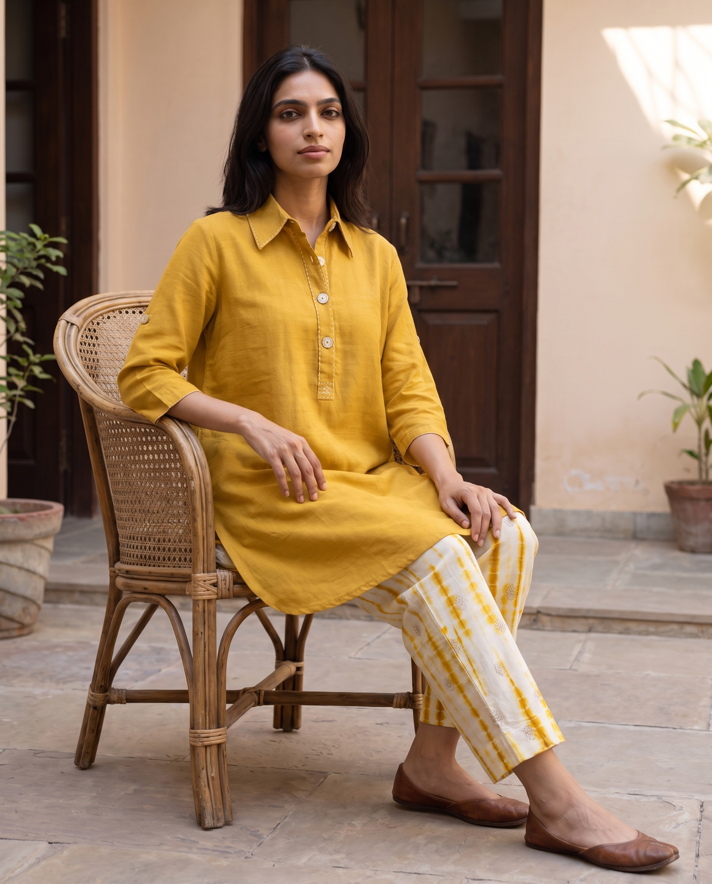 Lucca Mustard Tie-Dye Co-ord Set