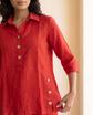 Palms Linen Cord Shorts Red
