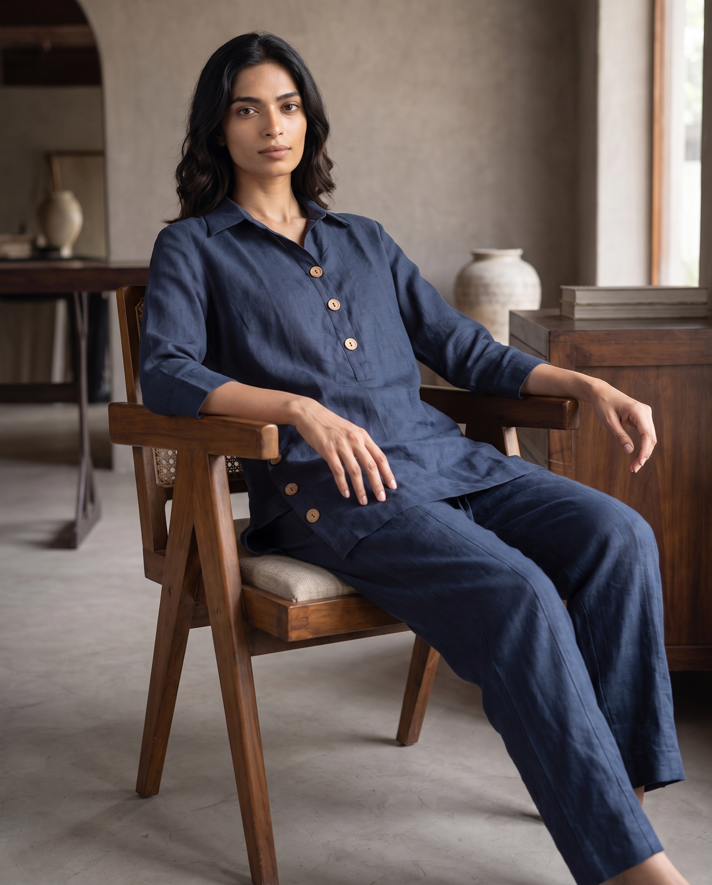 Palms Linen CS Blue